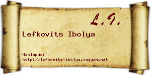 Lefkovits Ibolya névjegykártya
